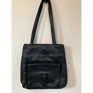 Preview Collection Black Leather Shoulder Bag